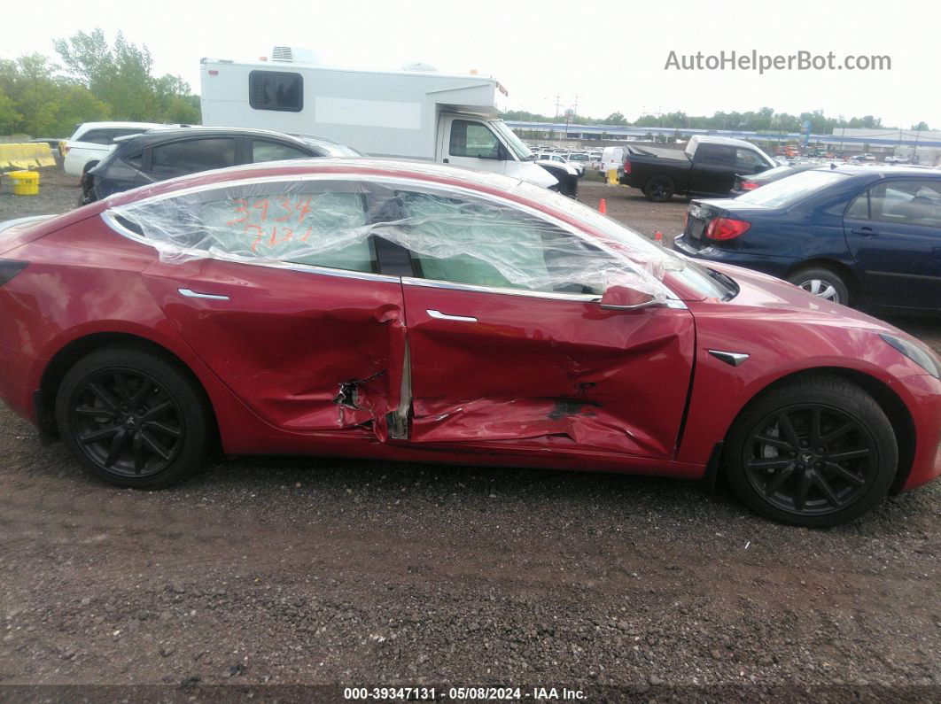 2018 Tesla Model 3 Long Range/mid Range Red vin: 5YJ3E1EA0JF153776