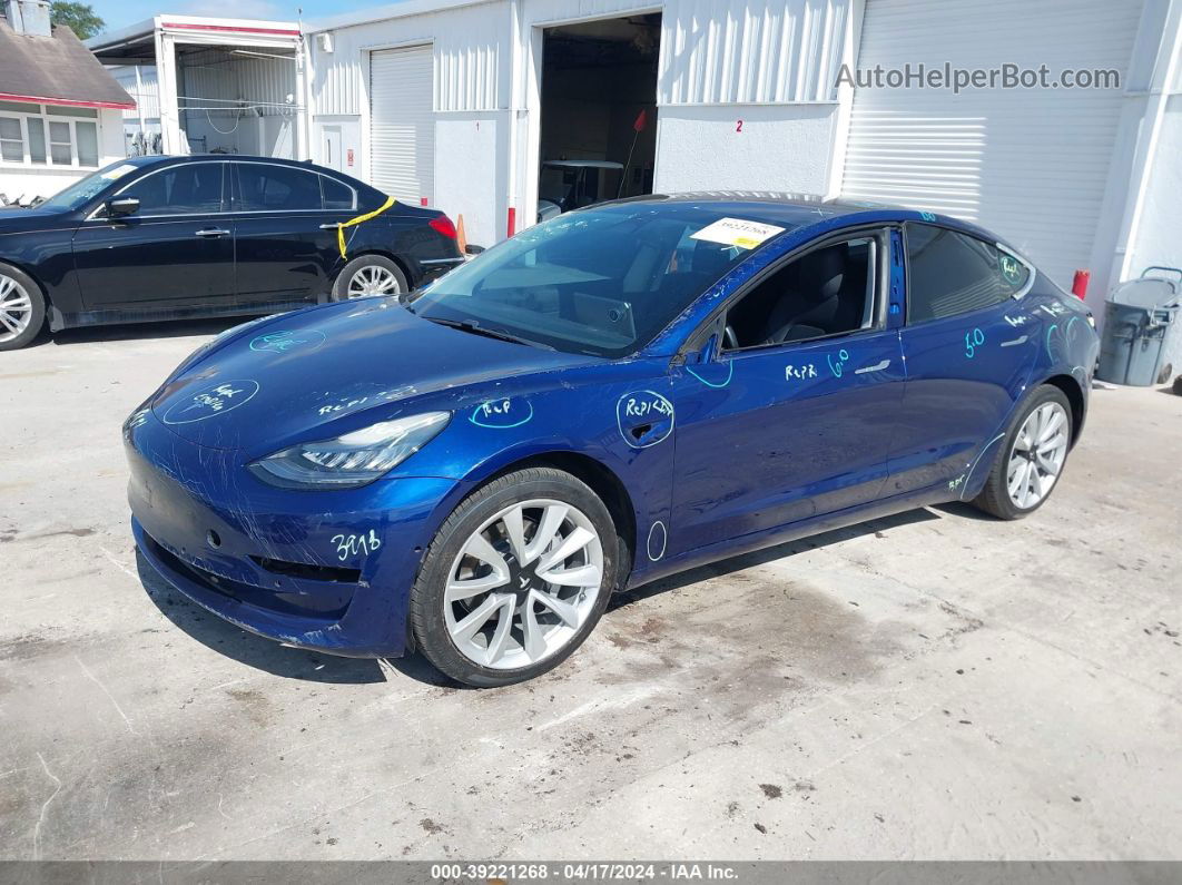 2018 Tesla Model 3 Long Range/mid Range Dark Blue vin: 5YJ3E1EA0JF164454