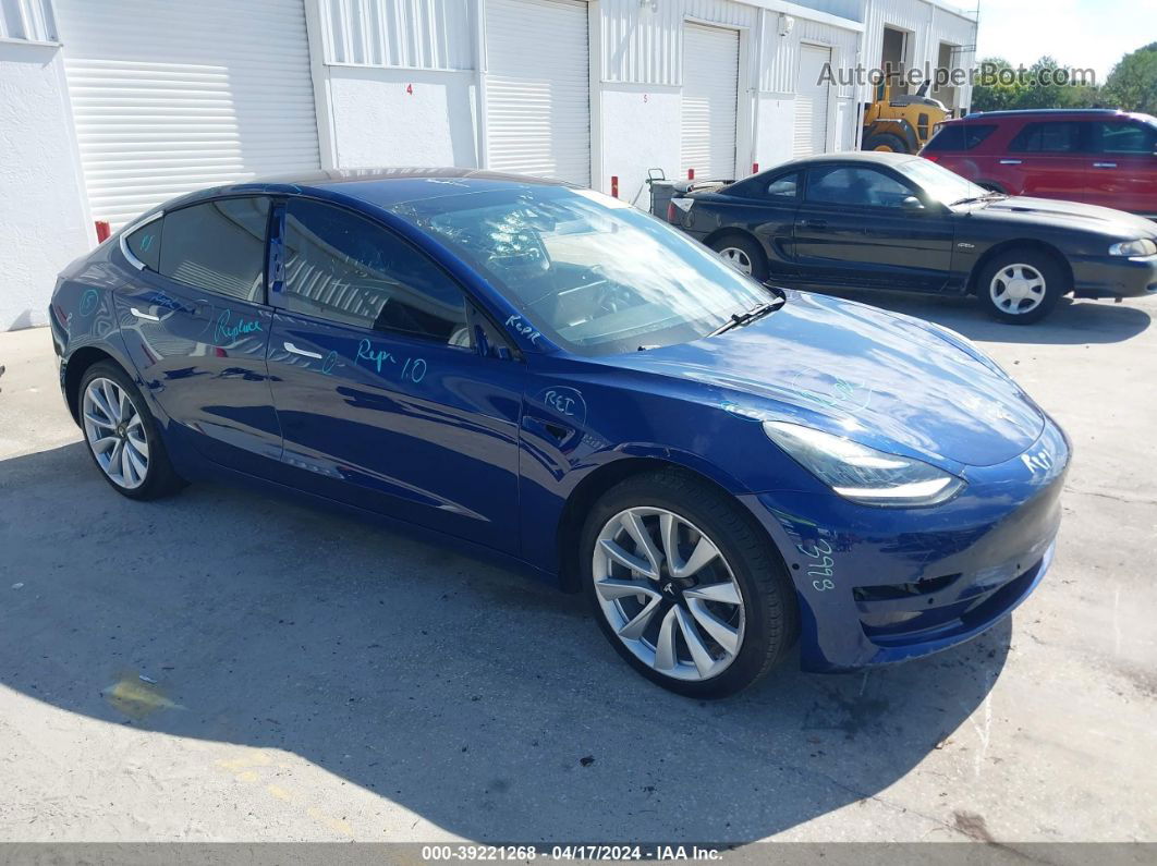 2018 Tesla Model 3 Long Range/mid Range Dark Blue vin: 5YJ3E1EA0JF164454