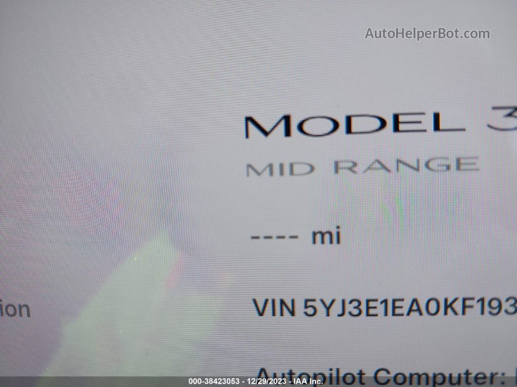 2019 Tesla Model 3 Long Range/mid Range/standard Range/standard Range Plus Черный vin: 5YJ3E1EA0KF193213