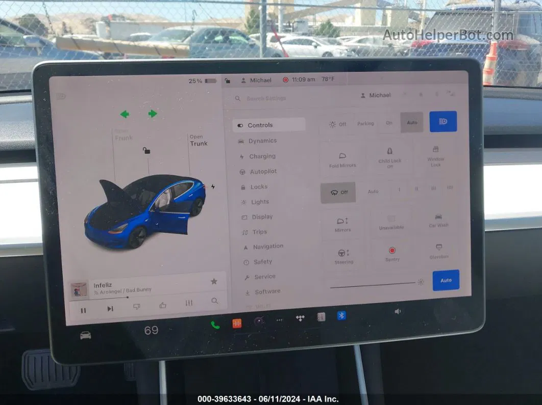 2019 Tesla Model 3 Long Range/mid Range/standard Range/standard Range Plus Blue vin: 5YJ3E1EA0KF402840