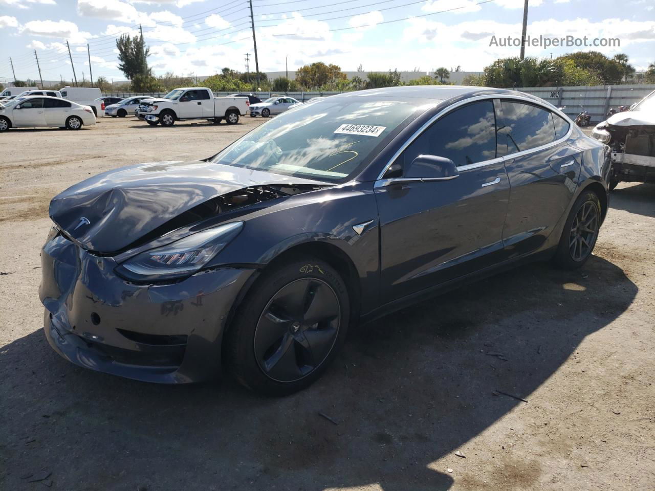 2019 Tesla Model 3  Gray vin: 5YJ3E1EA0KF410940
