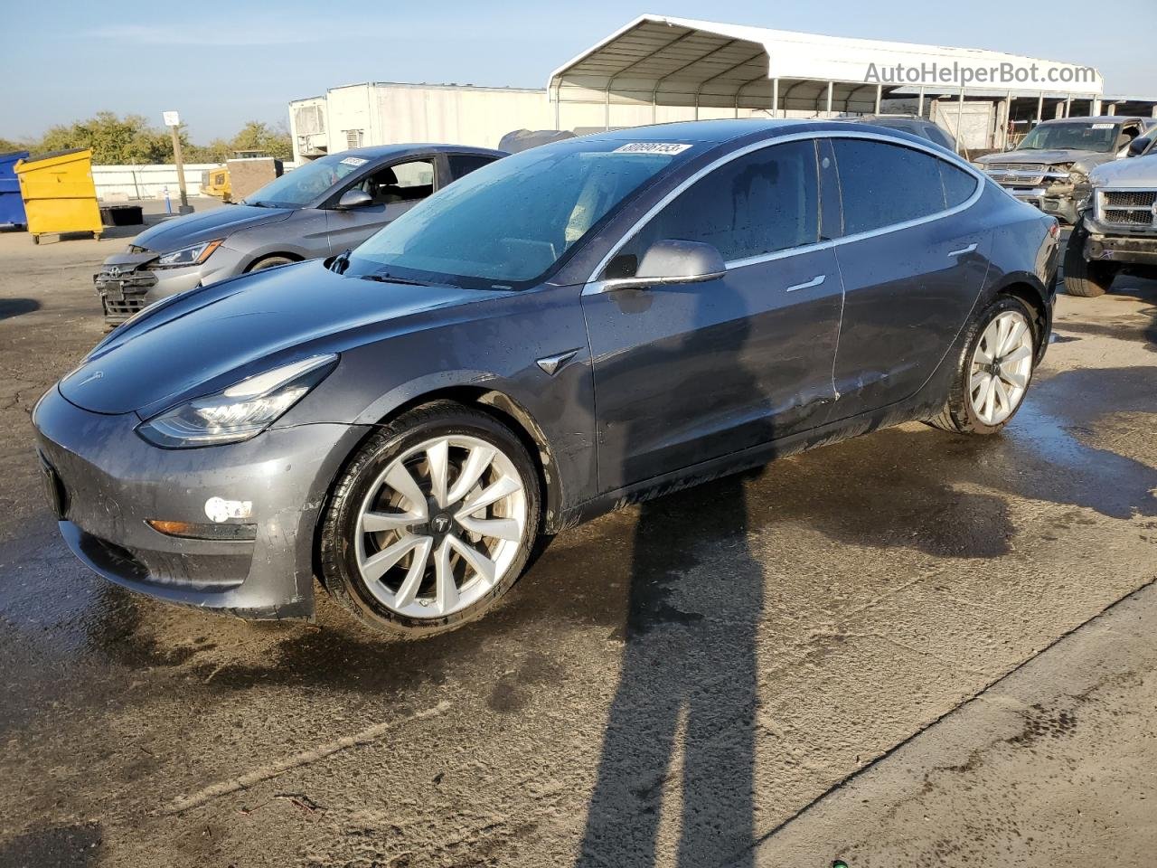 2019 Tesla Model 3  Gray vin: 5YJ3E1EA0KF417144