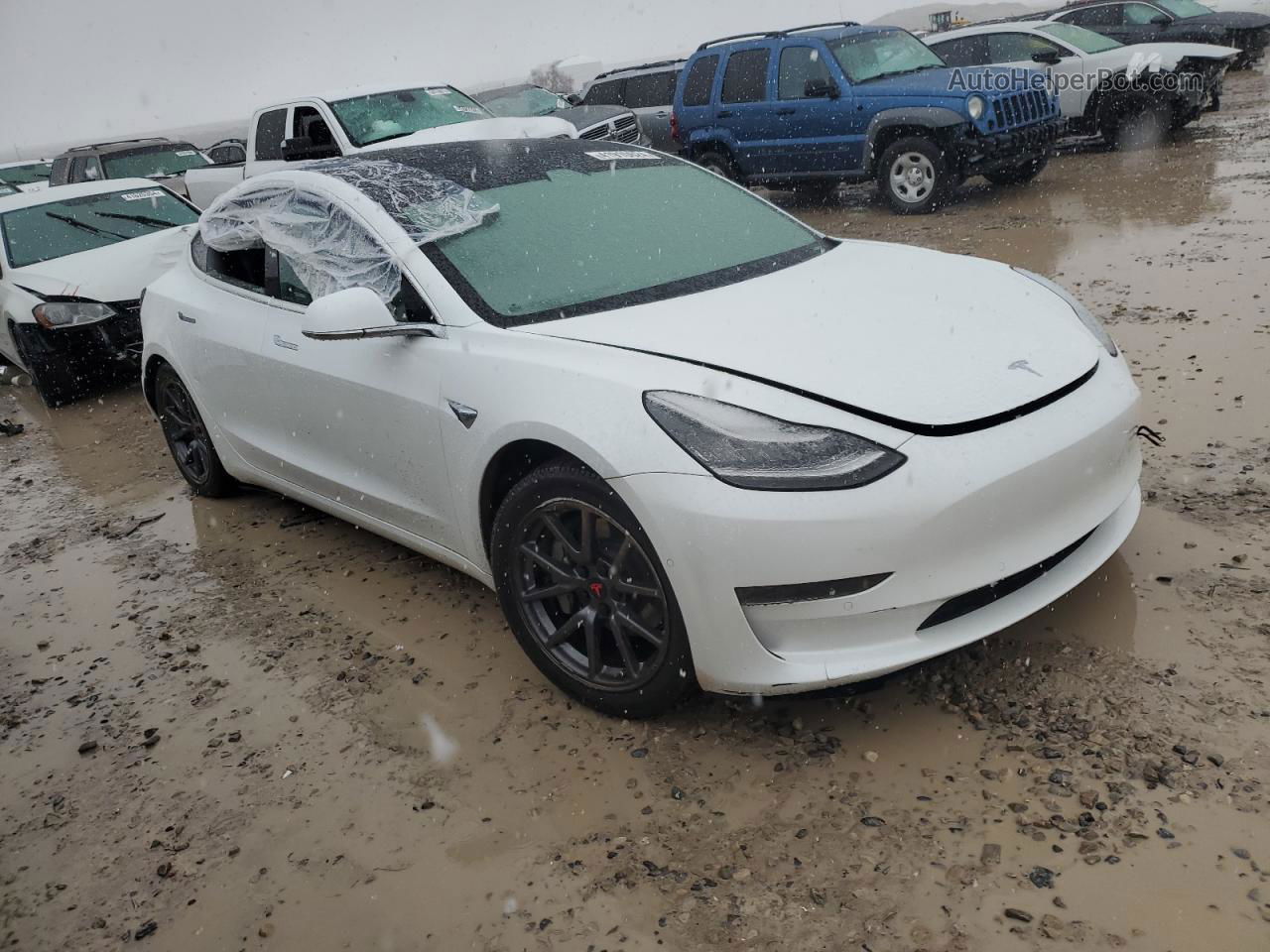 2020 Tesla Model 3  White vin: 5YJ3E1EA0LF747044