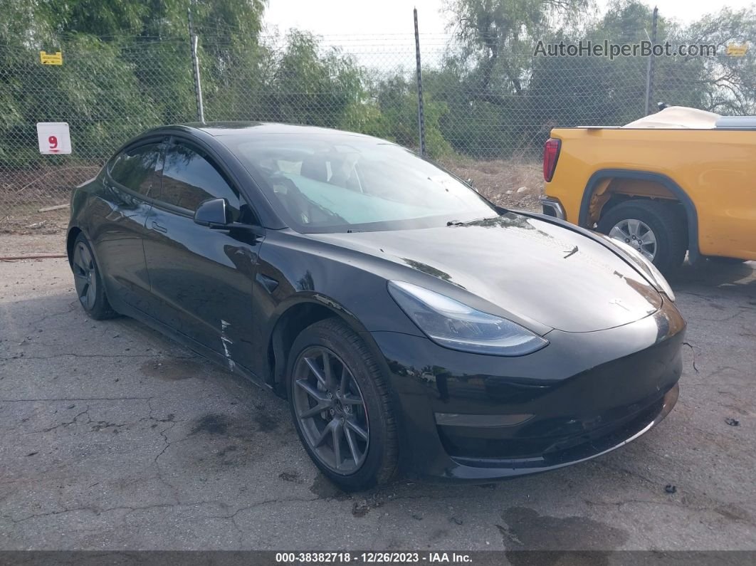 2021 Tesla Model 3 Standard Range Plus Rear-wheel Drive Black vin: 5YJ3E1EA0MF016504