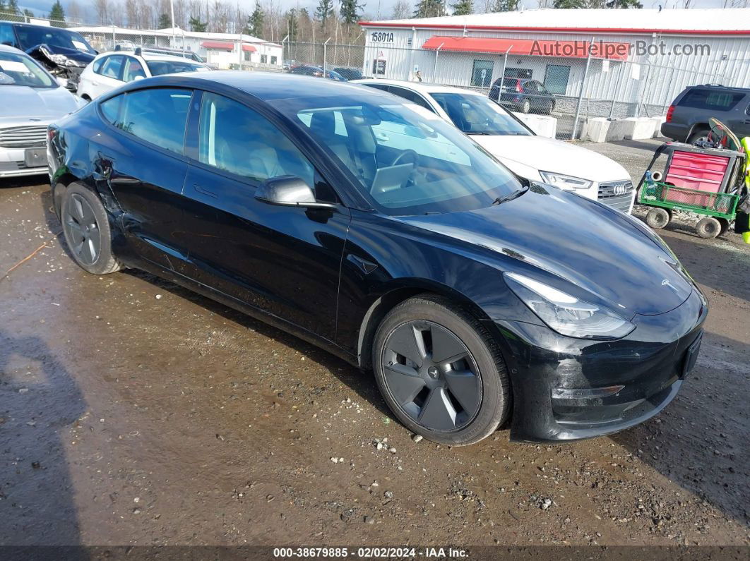 2021 Tesla Model 3 Standard Range Plus Rear-wheel Drive Black vin: 5YJ3E1EA0MF023288