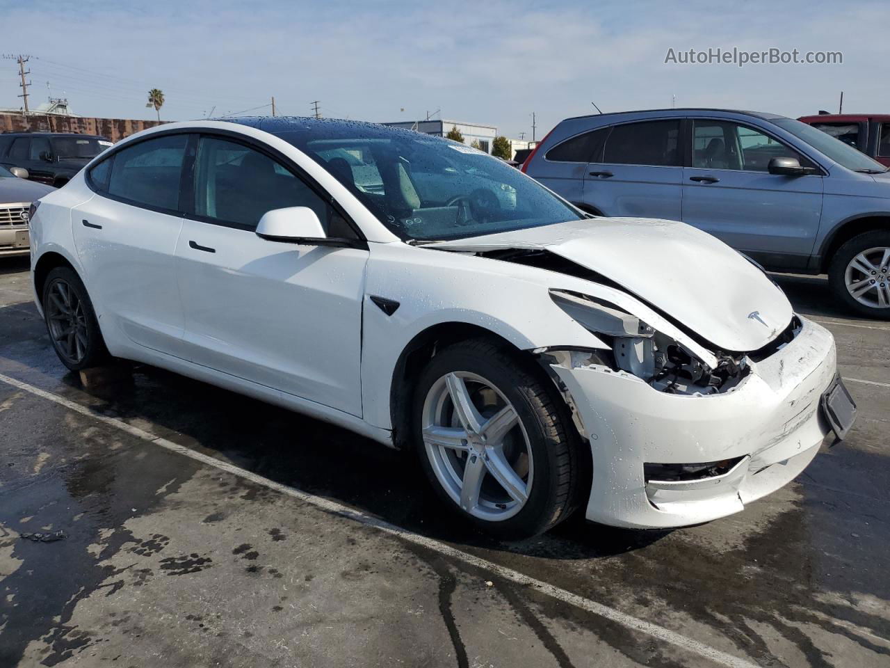 2021 Tesla Model 3  White vin: 5YJ3E1EA0MF092756