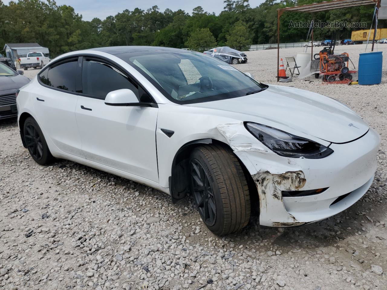 2021 Tesla Model 3  White vin: 5YJ3E1EA0MF851812