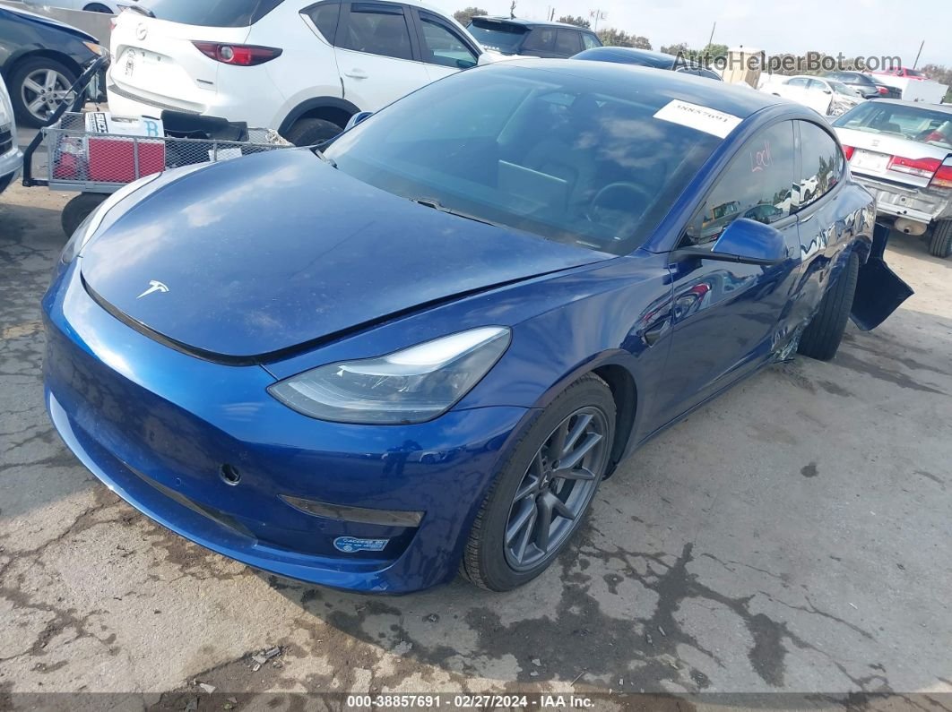 2021 Tesla Model 3   Blue vin: 5YJ3E1EA0MF872420