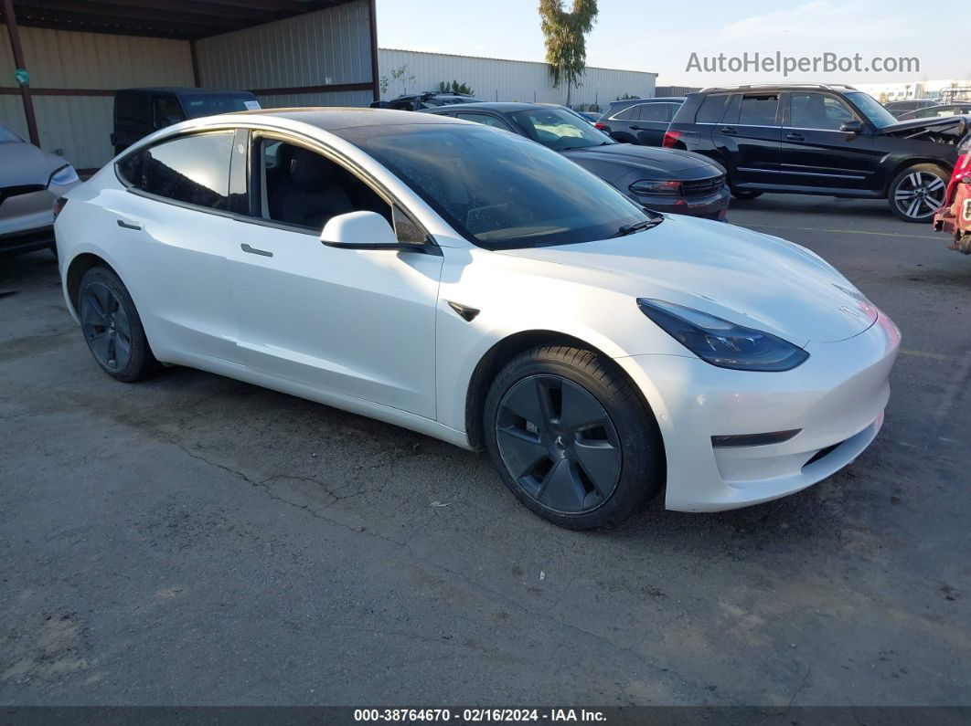 2021 Tesla Model 3 Standard Range Plus Rear-wheel Drive White vin: 5YJ3E1EA0MF907912