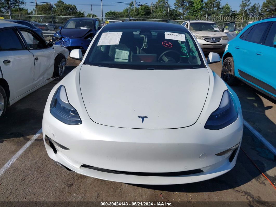 2021 Tesla Model 3 Standard Range Plus Rear-wheel Drive White vin: 5YJ3E1EA0MF918652