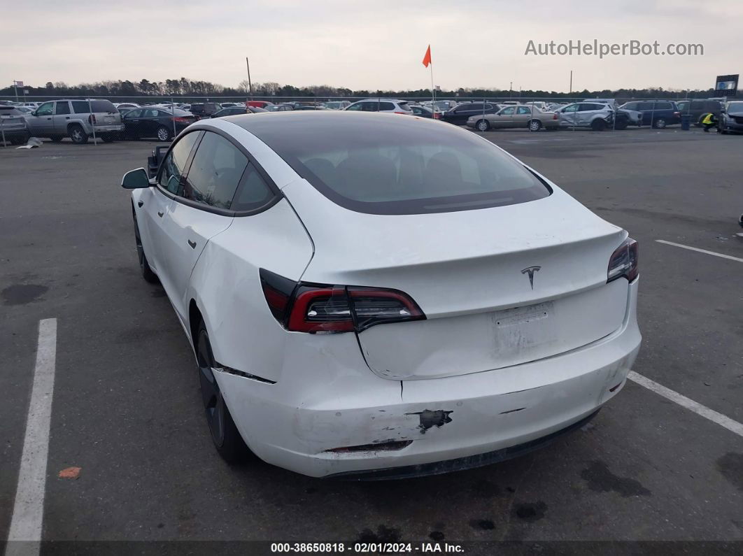 2021 Tesla Model 3 Standard Range Plus Rear-wheel Drive White vin: 5YJ3E1EA0MF922801