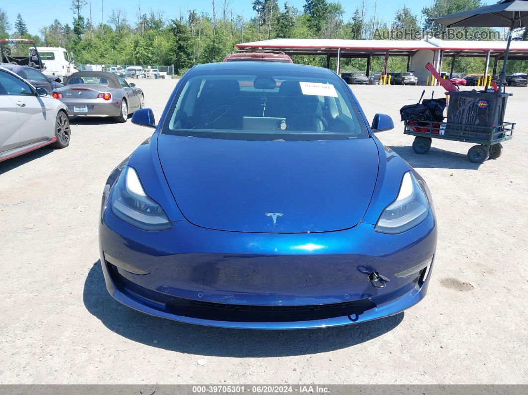 2021 Tesla Model 3 Standard Range Plus Rear-wheel Drive Blue vin: 5YJ3E1EA0MF930705