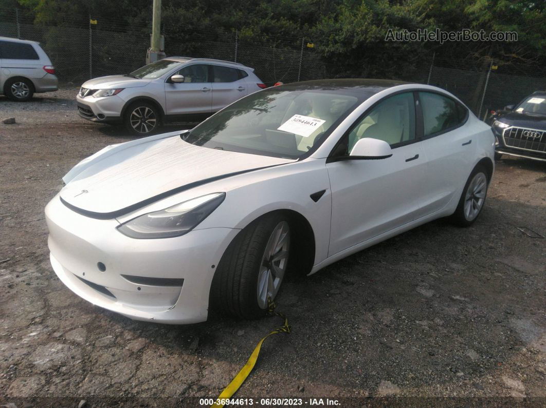 2021 Tesla Model 3 Standard Range Plus White vin: 5YJ3E1EA0MF978575