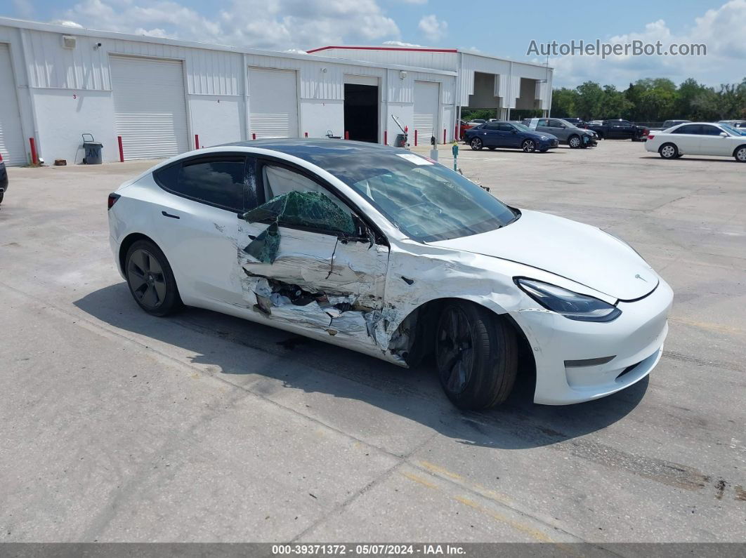 2021 Tesla Model 3 Standard Range Plus Rear-wheel Drive White vin: 5YJ3E1EA0MF987499