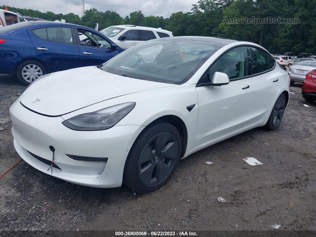 2021 Tesla Model 3 Standard Range Plus White vin: 5YJ3E1EA0MF988992