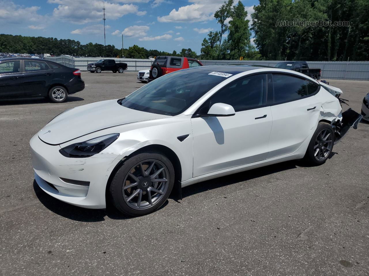 2021 Tesla Model 3  White vin: 5YJ3E1EA0MF996140