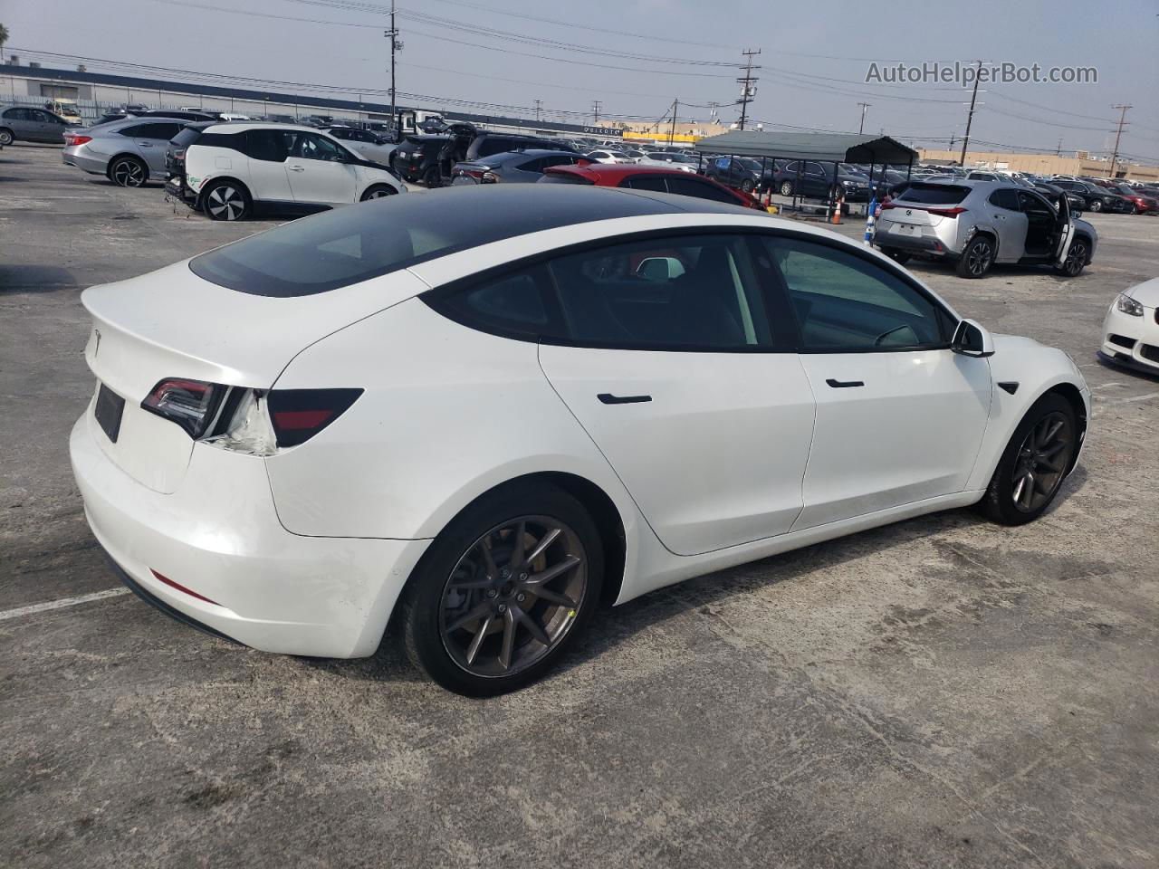 2022 Tesla Model 3  White vin: 5YJ3E1EA0NF117169