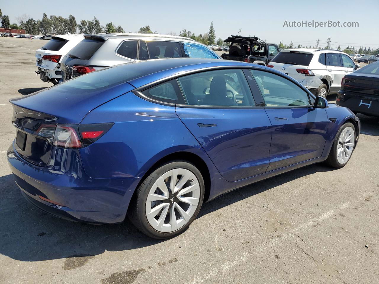 2022 Tesla Model 3  Blue vin: 5YJ3E1EA0NF191448