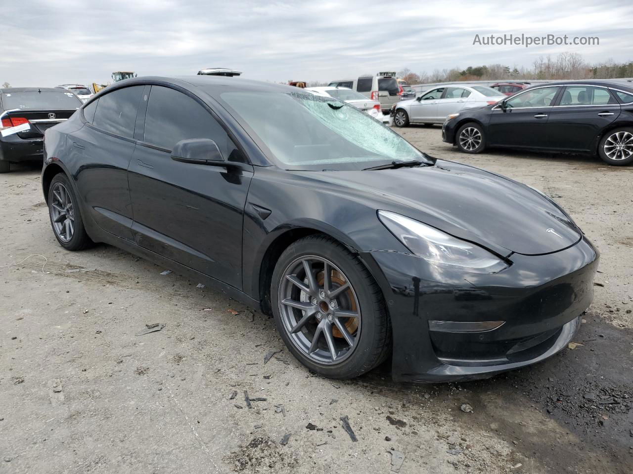 2022 Tesla Model 3  Black vin: 5YJ3E1EA0NF208006