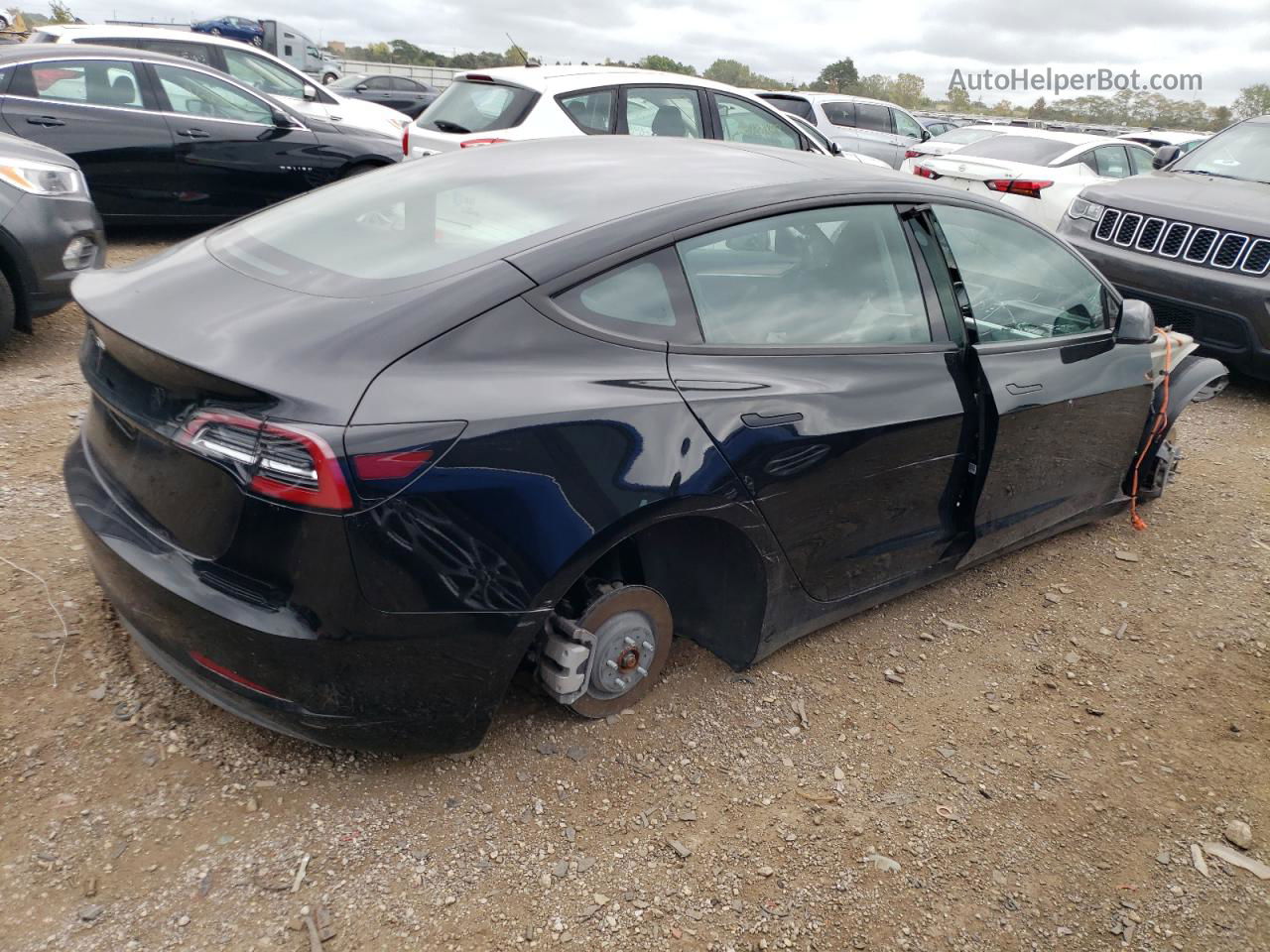 2022 Tesla Model 3  Black vin: 5YJ3E1EA0NF290044