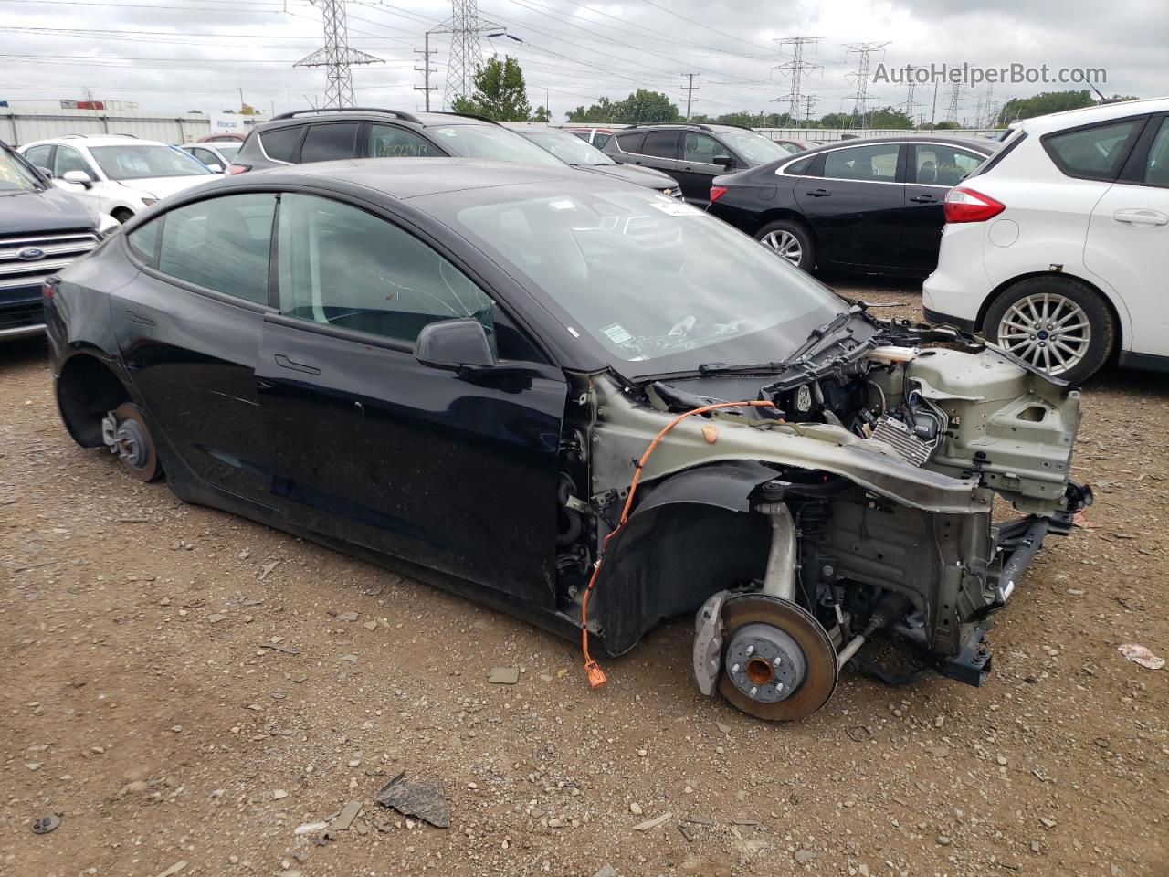 2022 Tesla Model 3  Black vin: 5YJ3E1EA0NF290044