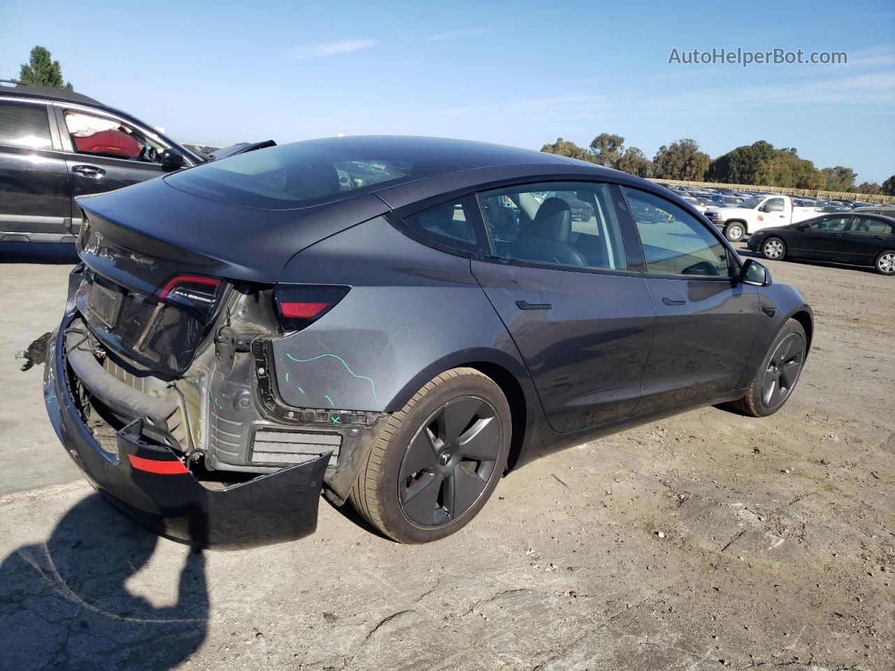 2022 Tesla Model 3  Gray vin: 5YJ3E1EA0NF369732