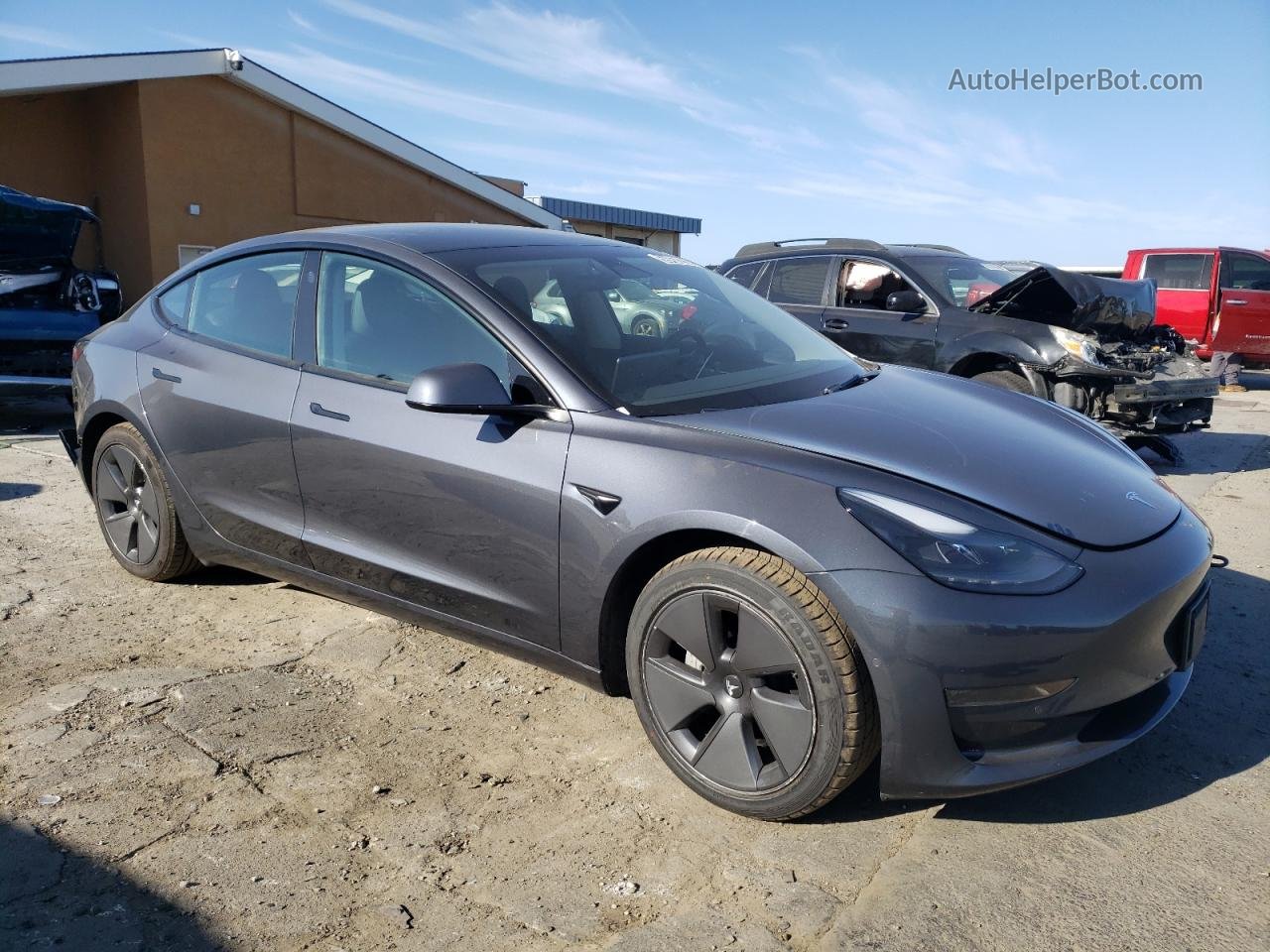 2022 Tesla Model 3  Gray vin: 5YJ3E1EA0NF369732