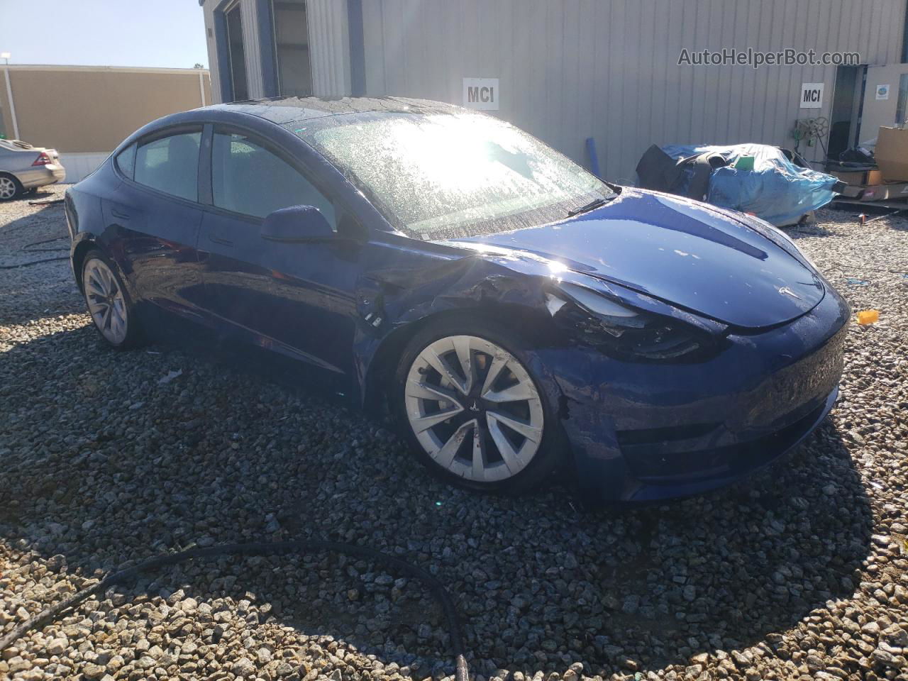 2022 Tesla Model 3  Blue vin: 5YJ3E1EA0NF371609