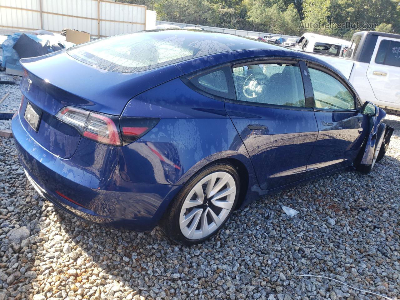 2022 Tesla Model 3  Blue vin: 5YJ3E1EA0NF371609