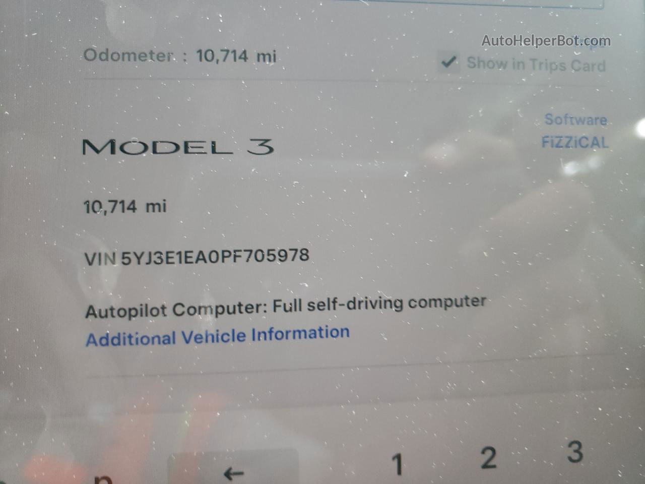 2020 Tesla Model 3  White vin: 5YJ3E1EA0PF705978