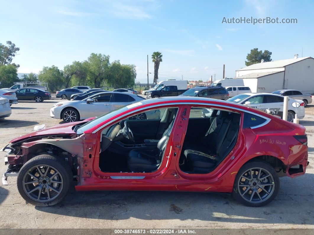 2018 Tesla Model 3 Long Range/mid Range Red vin: 5YJ3E1EA1JF010416