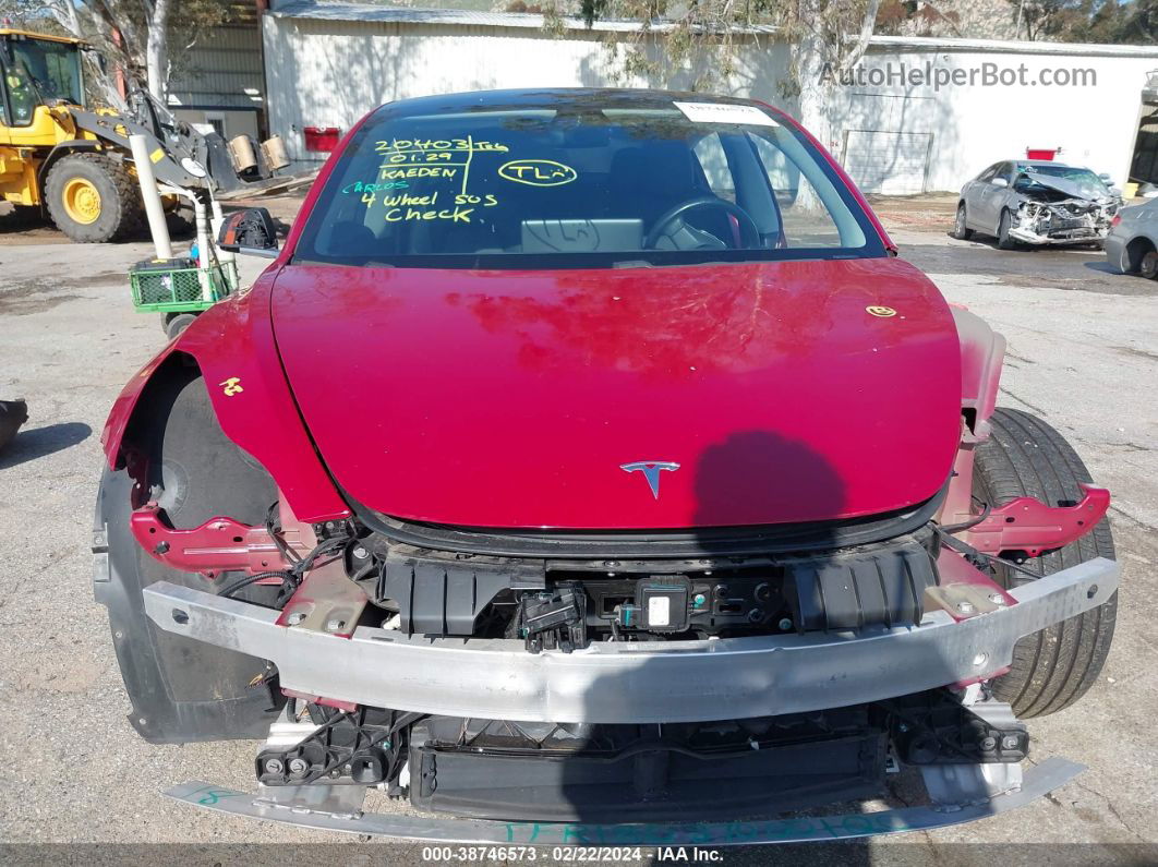 2018 Tesla Model 3 Long Range/mid Range Red vin: 5YJ3E1EA1JF010416