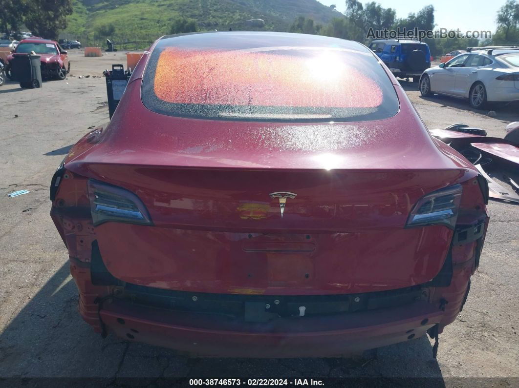 2018 Tesla Model 3 Long Range/mid Range Red vin: 5YJ3E1EA1JF010416