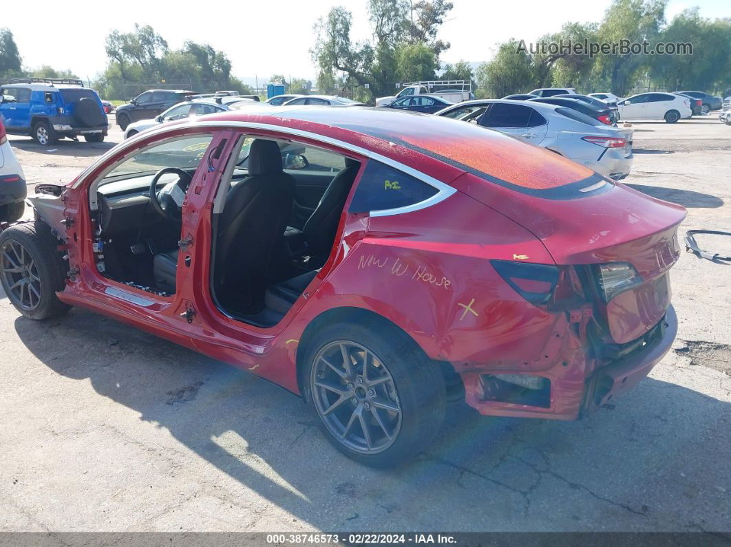 2018 Tesla Model 3 Long Range/mid Range Red vin: 5YJ3E1EA1JF010416