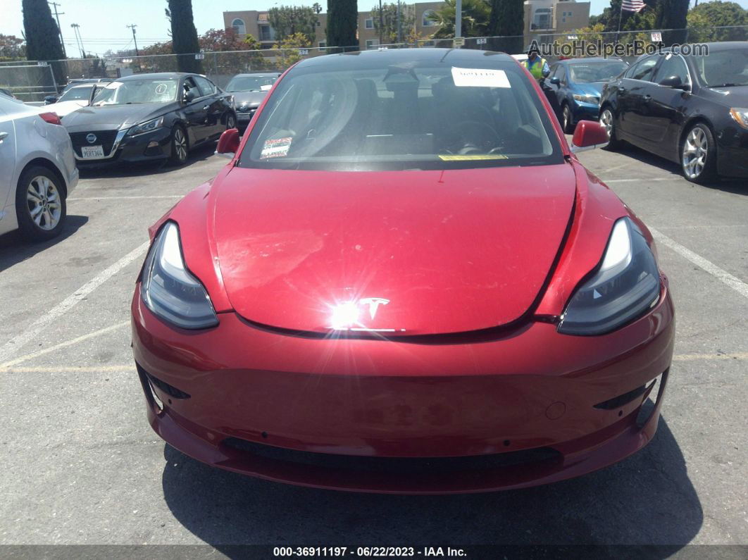 2018 Tesla Model 3 Range Battery Red vin: 5YJ3E1EA1JF019262