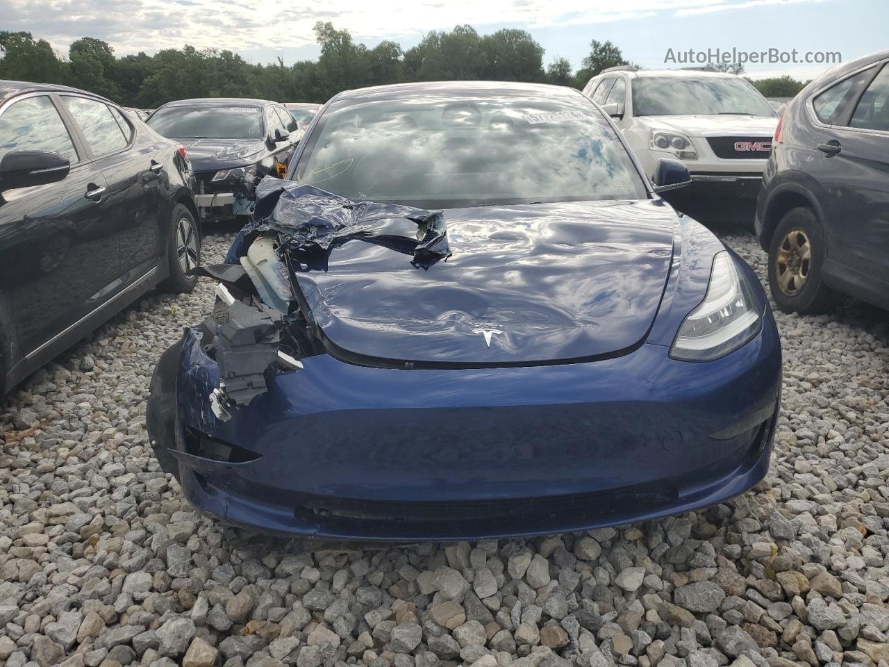 2018 Tesla Model 3  Blue vin: 5YJ3E1EA1JF035946