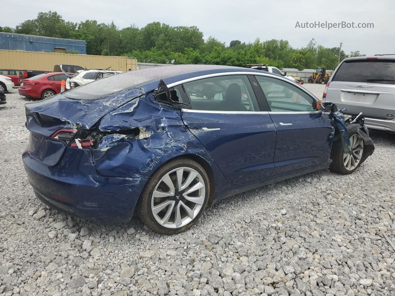 2018 Tesla Model 3  Blue vin: 5YJ3E1EA1JF035946