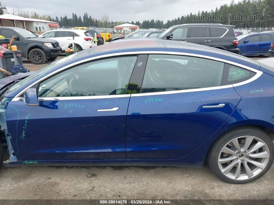 2018 Tesla Model 3 Long Range/mid Range Blue vin: 5YJ3E1EA1JF059986