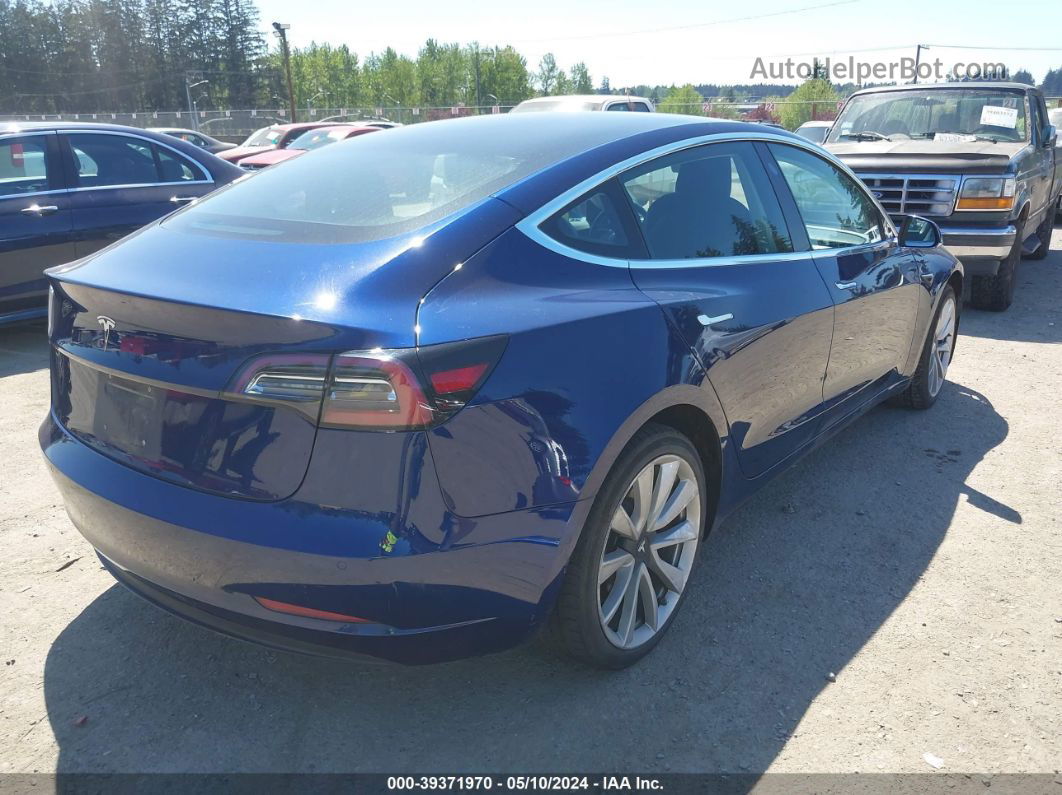 2018 Tesla Model 3 Long Range/mid Range Blue vin: 5YJ3E1EA1JF060068