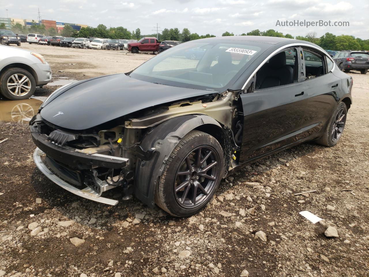 2019 Tesla Model 3  Черный vin: 5YJ3E1EA1KF305937