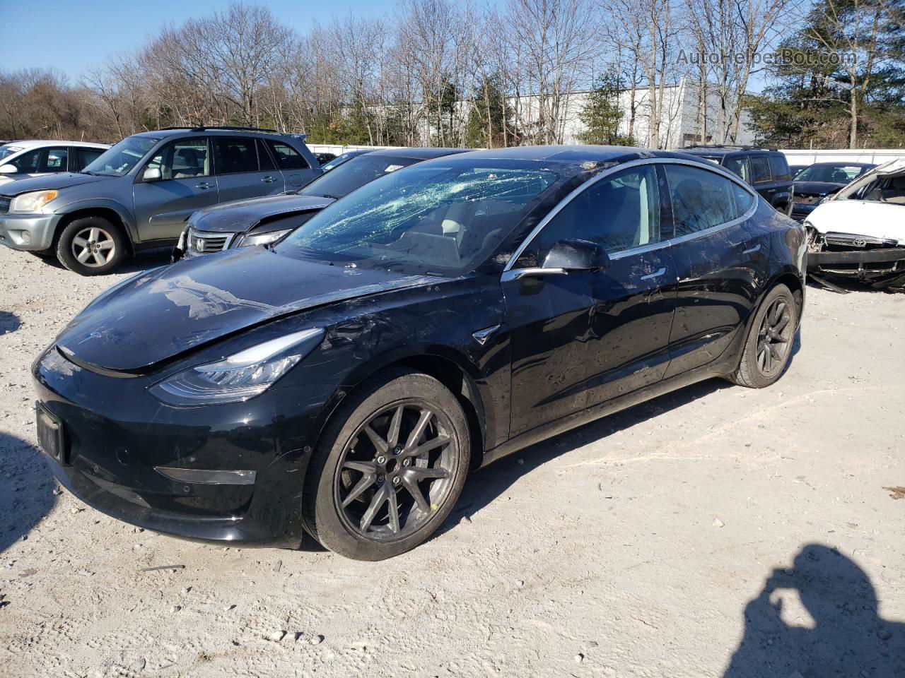 2019 Tesla Model 3  Black vin: 5YJ3E1EA1KF410624