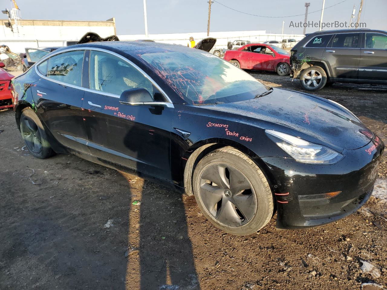 2019 Tesla Model 3  Черный vin: 5YJ3E1EA1KF410669