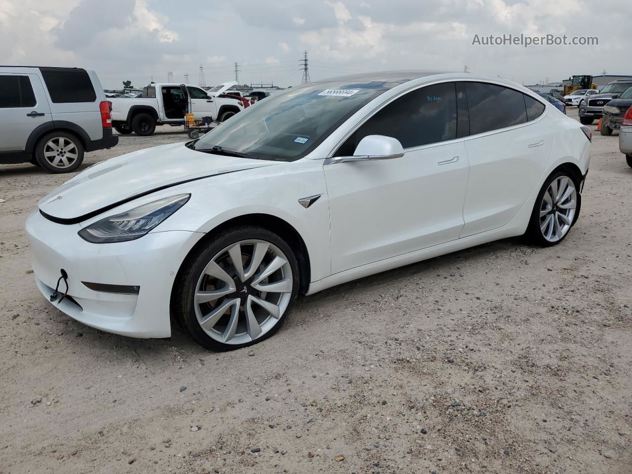 2019 Tesla Model 3  White vin: 5YJ3E1EA1KF425107