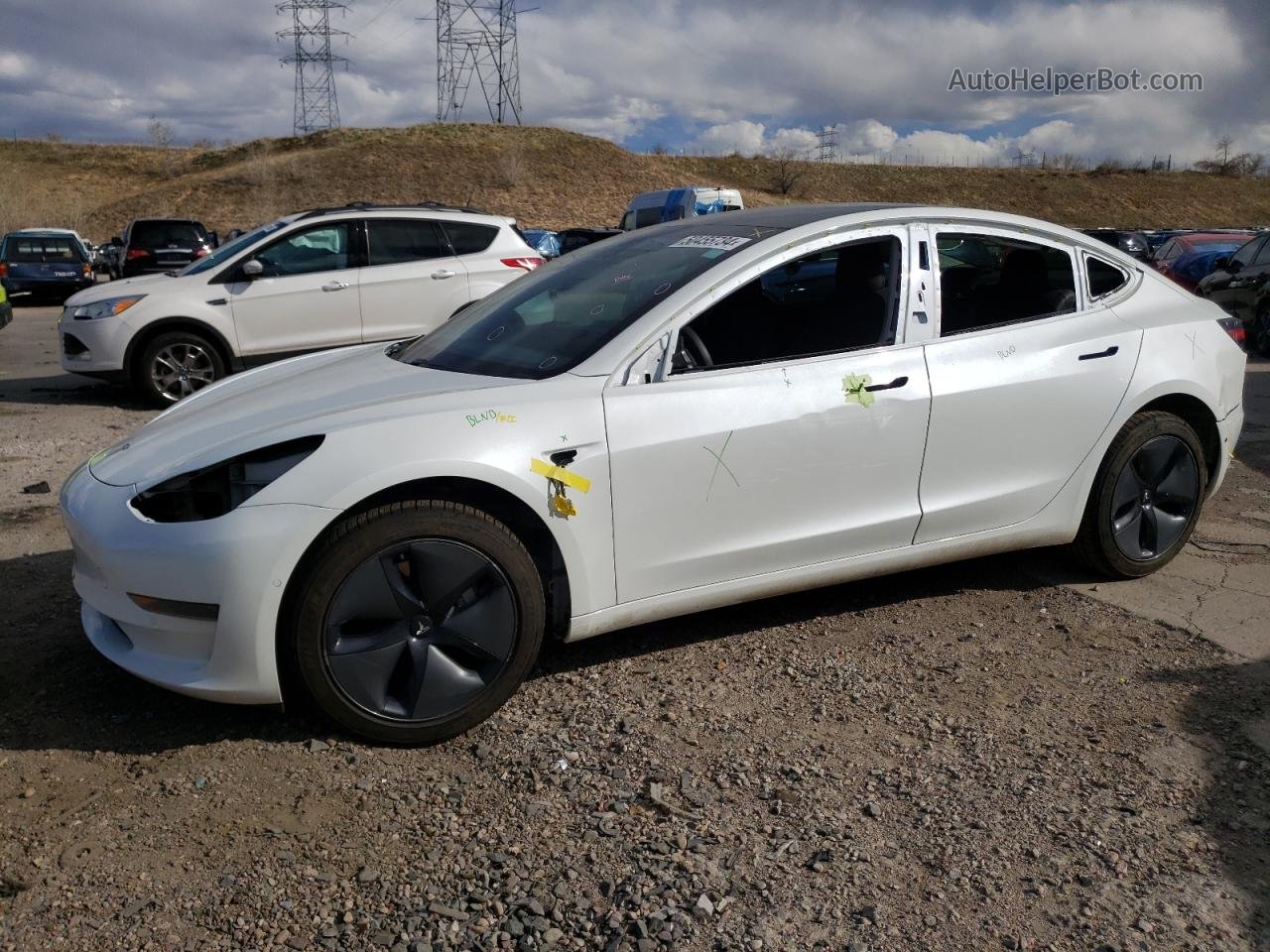 2020 Tesla Model 3  White vin: 5YJ3E1EA1LF598210
