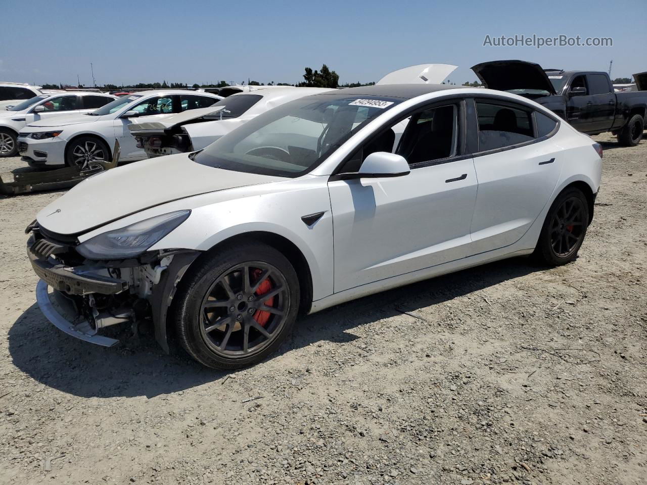 2020 Tesla Model 3  White vin: 5YJ3E1EA1LF744945