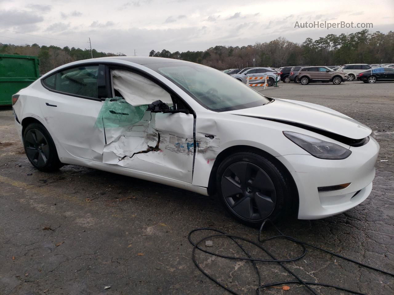 2021 Tesla Model 3  White vin: 5YJ3E1EA1MF016883