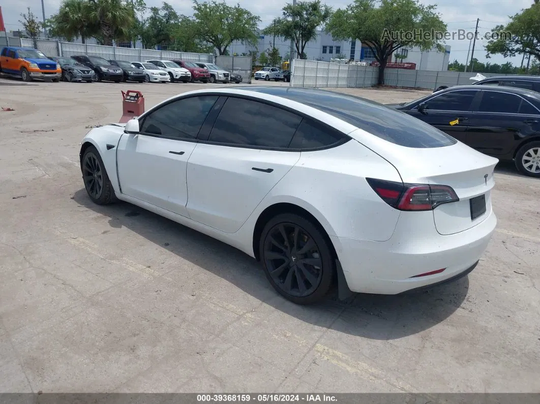 2021 Tesla Model 3 Standard Range Plus Rear-wheel Drive White vin: 5YJ3E1EA1MF051424