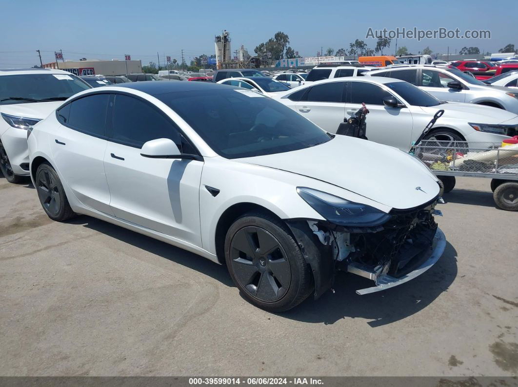 2021 Tesla Model 3 Standard Range Plus Rear-wheel Drive White vin: 5YJ3E1EA1MF066408