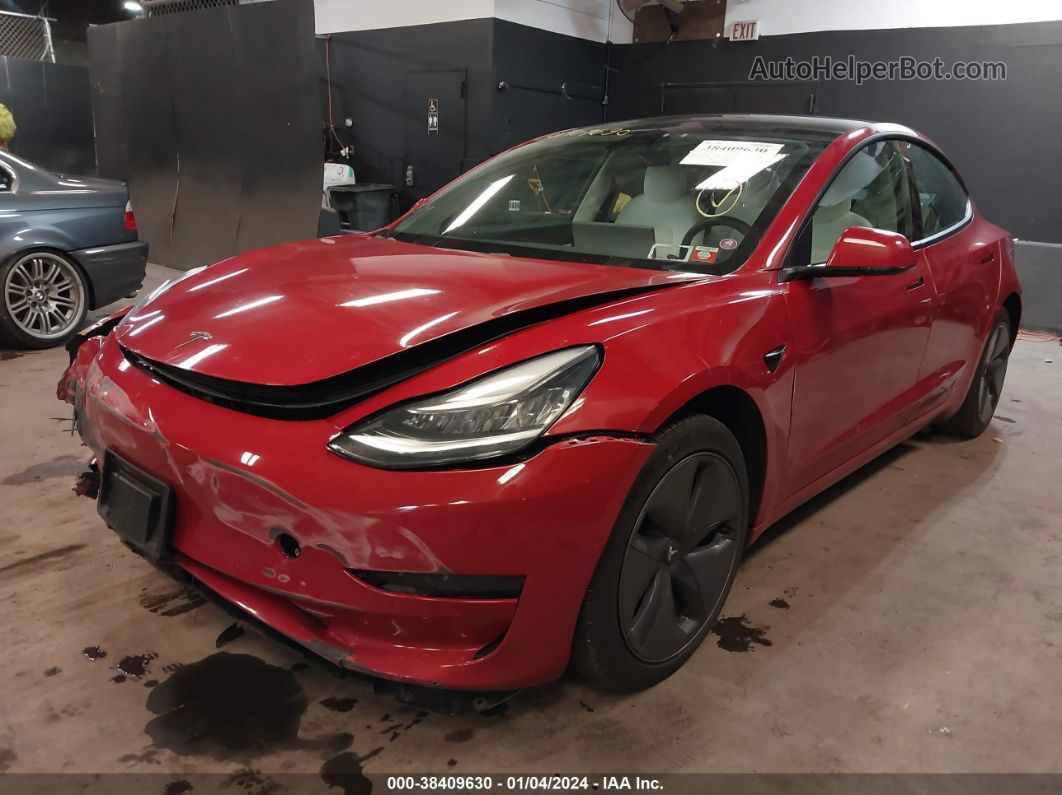 2021 Tesla Model 3 Standard Range Plus Rear-wheel Drive Red vin: 5YJ3E1EA1MF838275